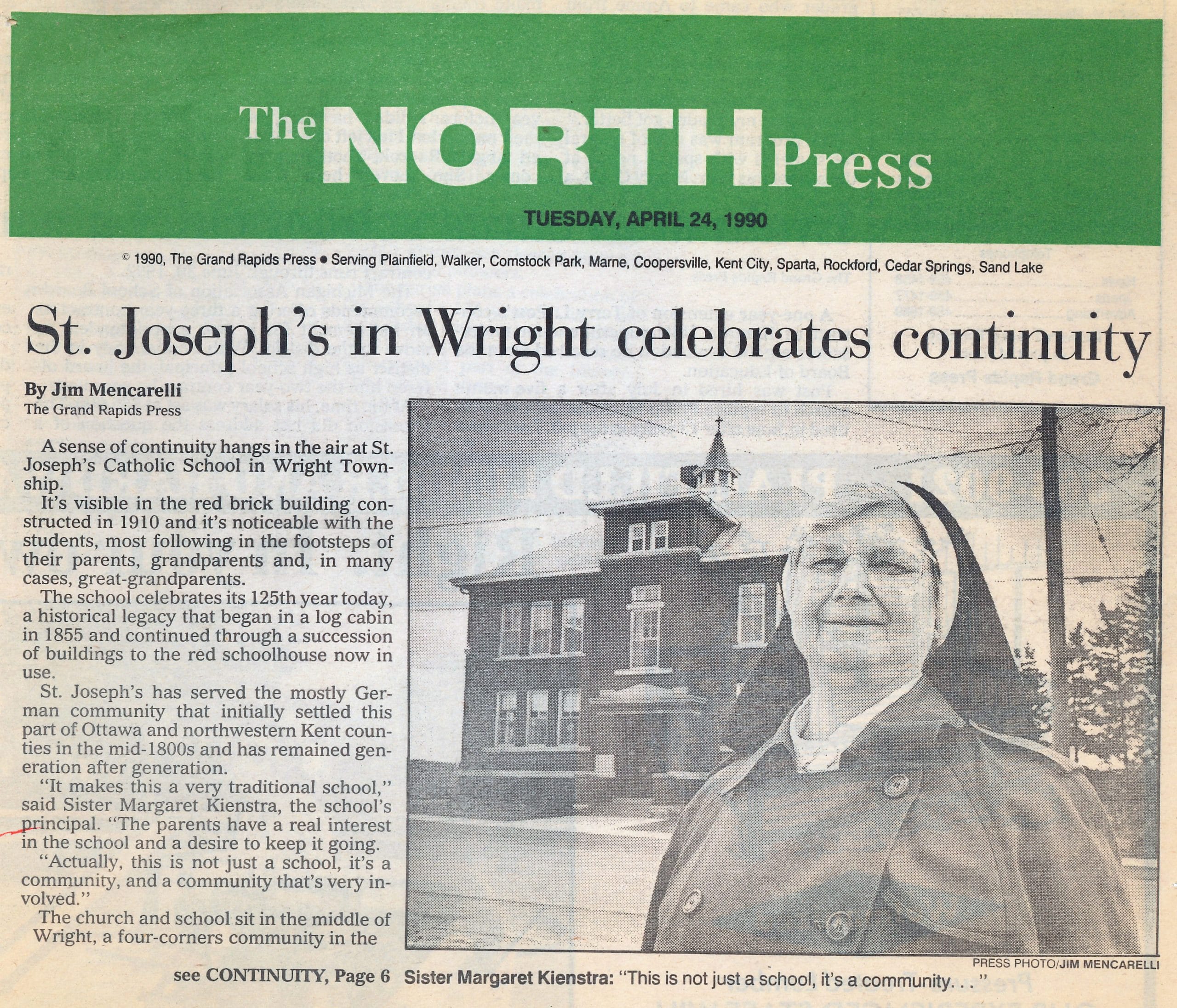 The North Press 1990 features Sr Margaret Kienstra