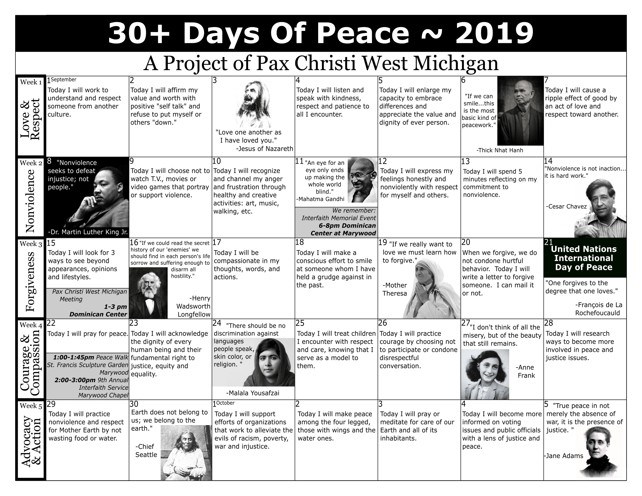 30 Days of Peace September 2019