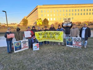 Sister Carol Gilbert OP joins witness at Pentagon