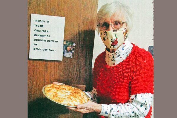 Sr. Maria Goretti bakes a pie for her floor in celebration of President Biden’s inauguration.