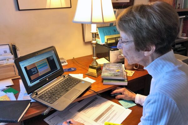 Using Zoom, Sr. Mary Kay is still able to provide adult faith development classes, retreat days, and spiritual direction.