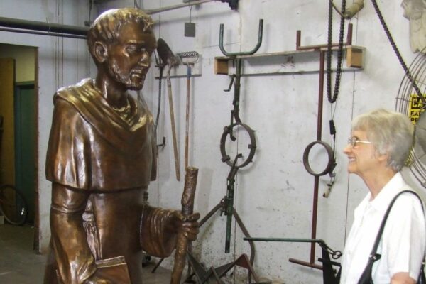 Sister Phyllis created a bronze sculpture of Saint Dominic, which can now be found on the Marywood Campus.