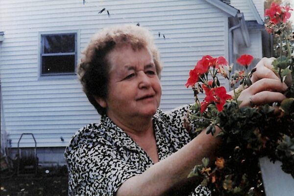 Sister Roberta gardening