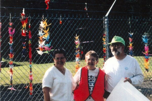 Sister Jackie, center, with the Ground Zero Community in Washington 1995 for the commemoration of the bombing in Nagasaki, Japan