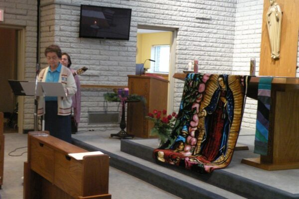 Sister Ellen Mary during the service celebrating the Feast Day of Our Lady of Guadalupe.