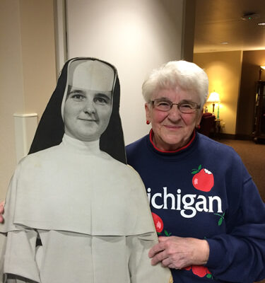 Sr. Joan Thomas, then and now.