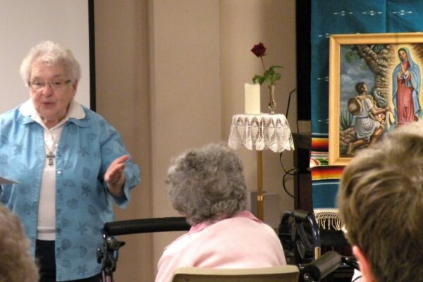 Learning and study are one of the pillars of the Dominican Charism. Sister Lupe Silva, born in Merrill, Michigan, shares a program with residents at Aquinta Hall during Hispanic Heritage Month.