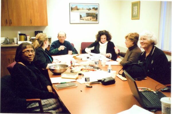 Sister Maria Goretti (far right) at a Francis Reh Academy Board meeting in Saginaw, Michigan.