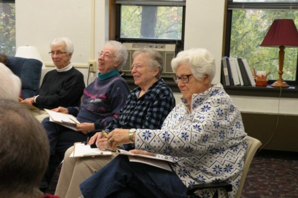 A joyful congregation of Sisters at Marywood.
Sr. Lucille Janowiak, Sr. Helen Bueche, Sr. Catherine Anderson, Sr. Susan Ridley