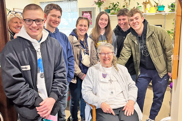 Students with Sr Phyllis Supancheck 1 sm