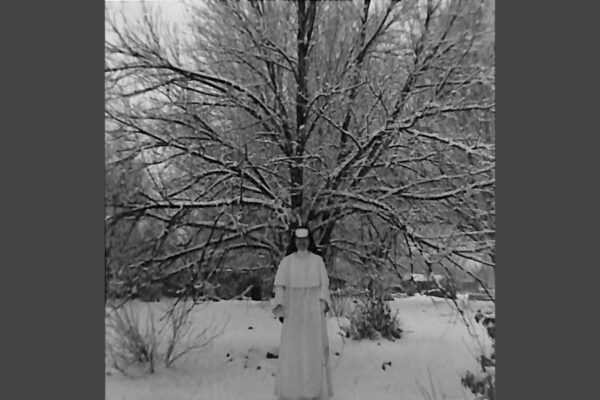 Sister Eunice in the snow as a second grade teacher