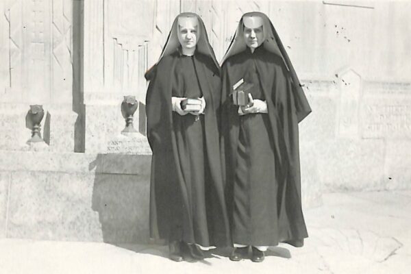 Sister Rosalita and Sister John Dominic in front of St. Andrews in Grand Rapids, Michigan