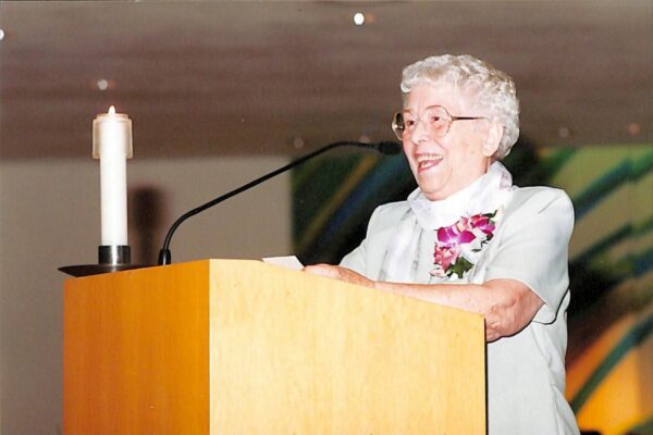 Sister Marybride preaching at Dominican Chapel Marywood