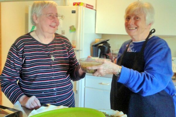 Sr. Mary Louise enjoys board games, cards, gardening, and various activities with Sisters and friends.