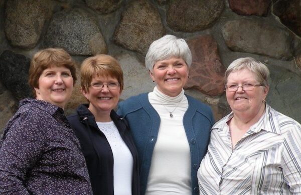 It's been a family tradition: an annual picture taken at the Grotto at Marywood.  Sister Marie Carla Moeggenborg and the Moeggenborg sisters in 2014.