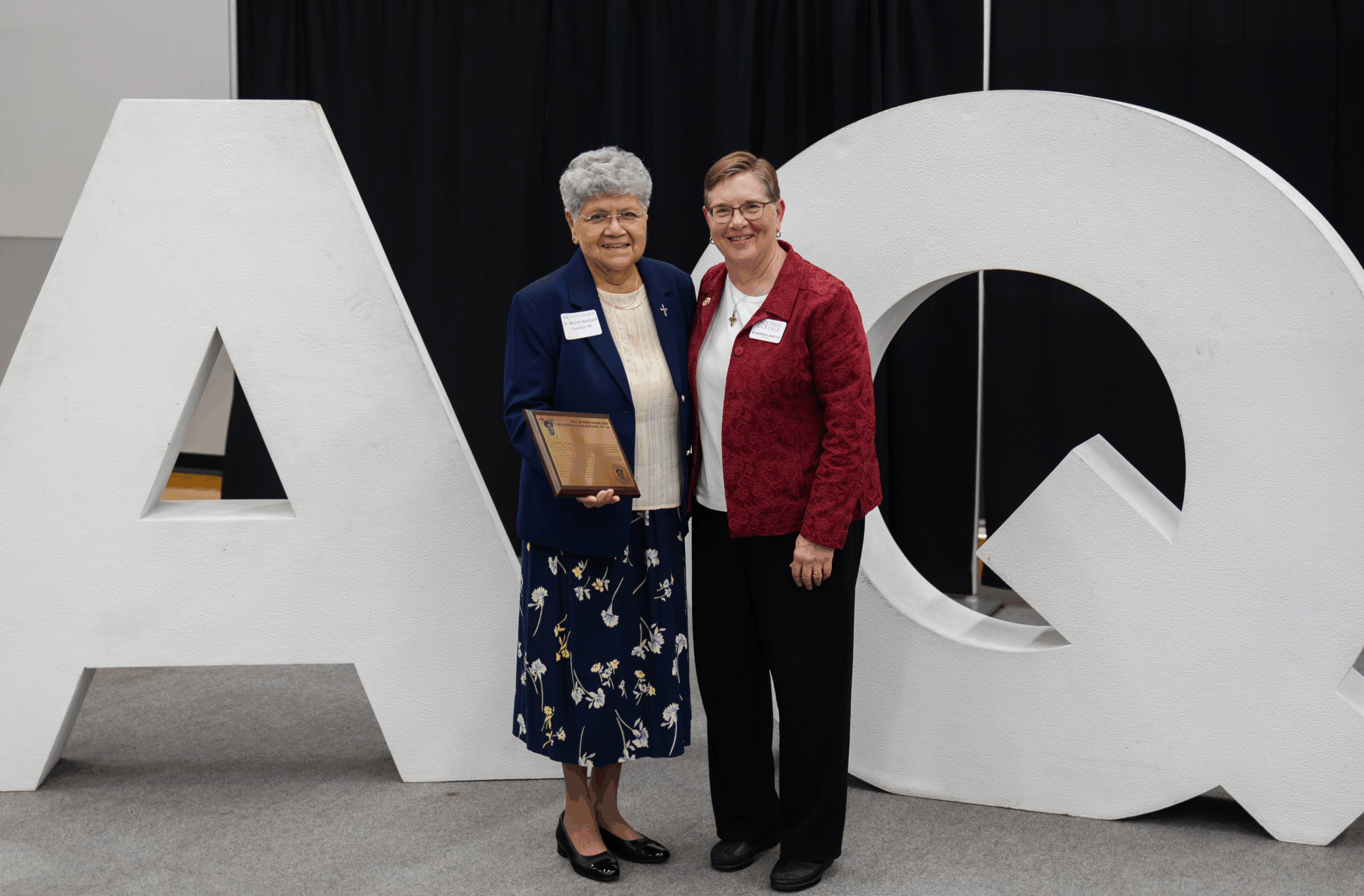 Srs Marie Rachael Guevara and Maureen Geary at Aquinas College Homecoming