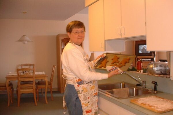 Sister  Joan loves to bake and share sweet treats.