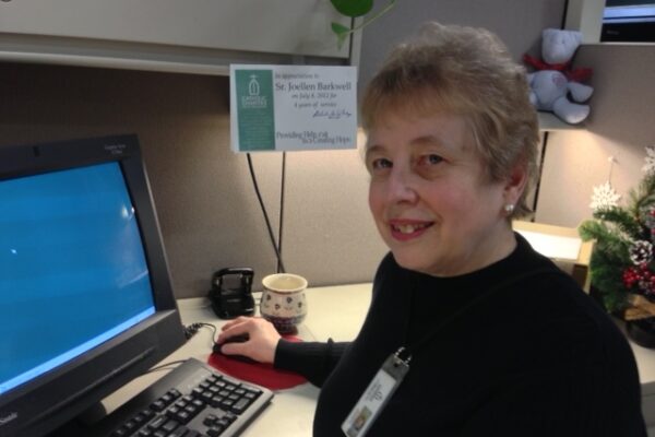 Sister Joellen working at Catholic Charities, West Michigan.