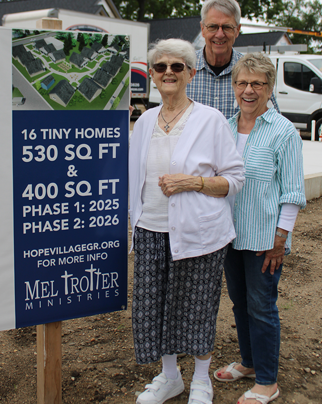 Sister Barbara Hansen with Chuck and Sharon Marks tour Hope Village.