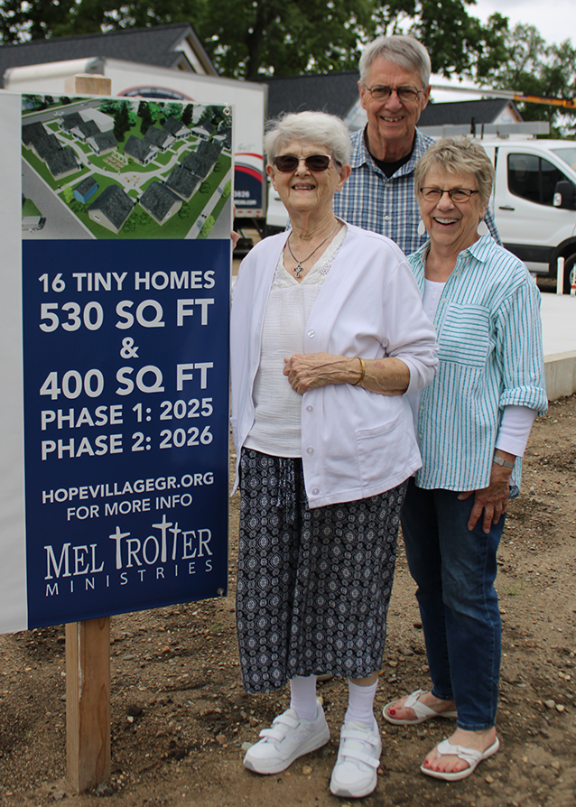 Sister Barbara Hansen with Chuck and Sharon Marks tour Hope Village.