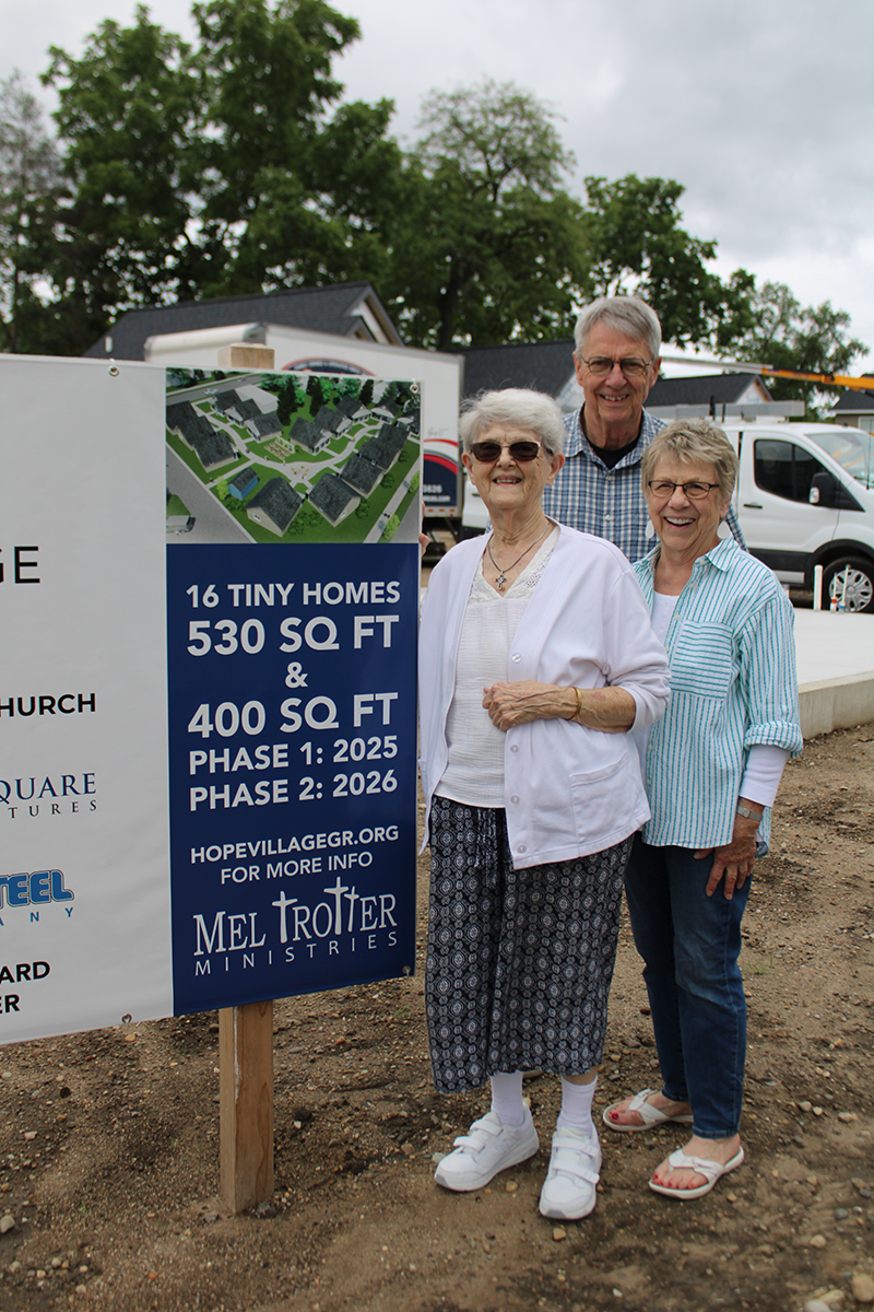 Sister Barbara Hansen with Chuck and Sharon Marks tour Hope Village.